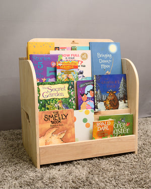 Awwlie's book shelf | Compact Wooden Bookshelf with Pull-Out Reading Bench