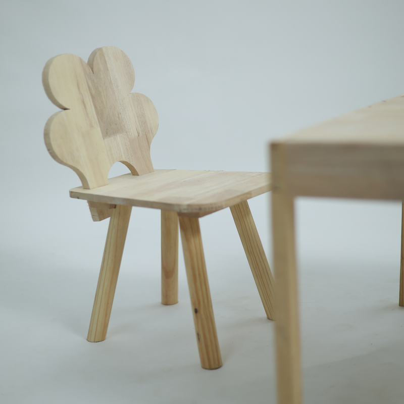 Kids Wooden Activity Table and Chair Set with Built-in Storage | Natural Wood Toddler Desk | Art & Play Station for Children