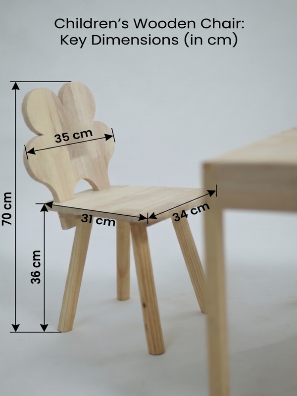 Kids Wooden Activity Table and Chair Set with Built-in Storage | Natural Wood Toddler Desk | Art & Play Station for Children
