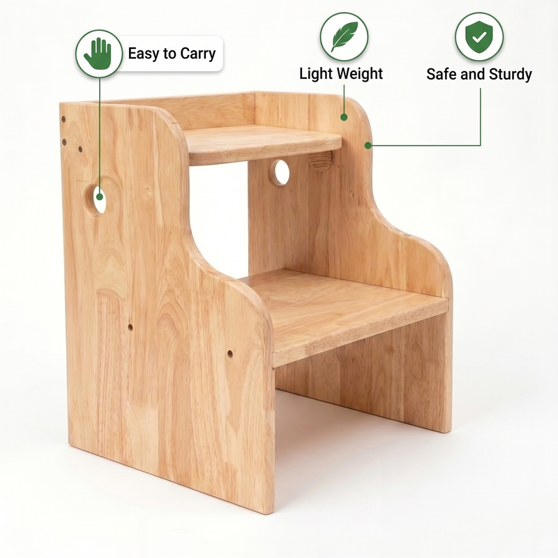 Awwlie's 2-in-1 Wooden Step Stool & Toddler Chair