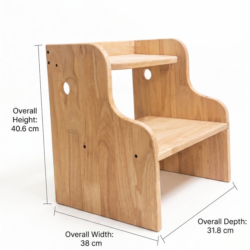 Awwlie's 2-in-1 Wooden Step Stool & Toddler Chair