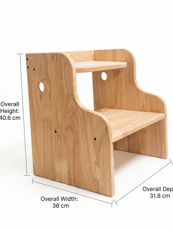 Awwlie's 2-in-1 Wooden Step Stool & Toddler Chair