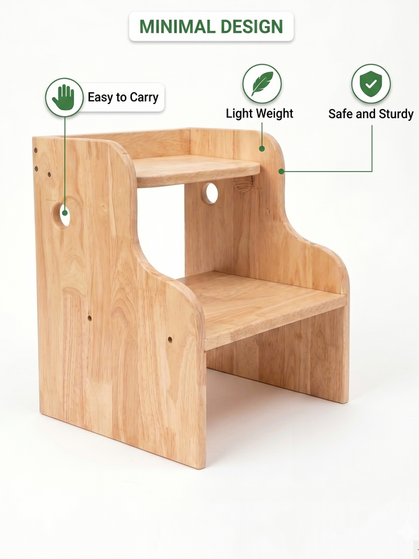 Awwlie's 2-in-1 Wooden Step Stool & Toddler Chair